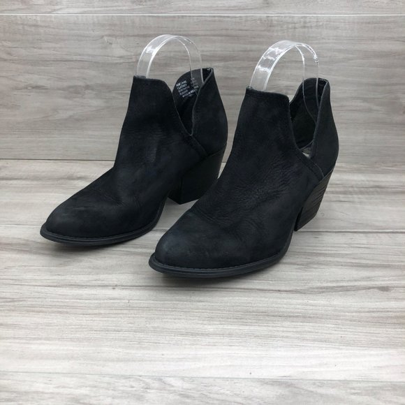 Steve Madden Ankle Boots Womens 6.5 Black Nubuck Leather Slip On Booties - Picture 3 of 11